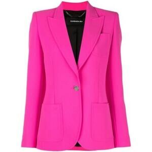 Barbara Bui Single Breasted Blazer Small Hot Pink Luxury Career Designer Glam